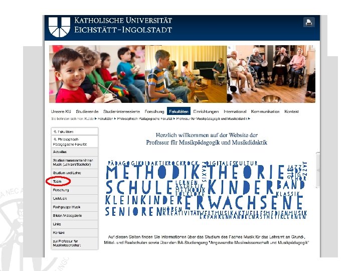 Univ. -Prof. Dr. Daniel Mark Eberhard Professur für Musikpädagogik und Musikdidaktik Philosophisch-Pädagogische Fakultät 