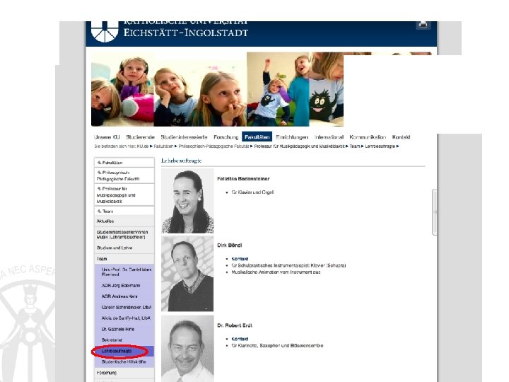 Univ. -Prof. Dr. Daniel Mark Eberhard Professur für Musikpädagogik und Musikdidaktik Philosophisch-Pädagogische Fakultät 