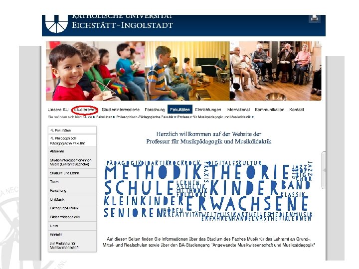 Univ. -Prof. Dr. Daniel Mark Eberhard Professur für Musikpädagogik und Musikdidaktik Philosophisch-Pädagogische Fakultät 