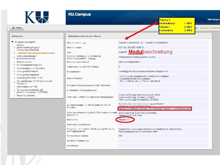 Theorie 1: Univ. -Prof. Dr. Daniel Mark Eberhard Gehörbildung I 1 SWS Professur für