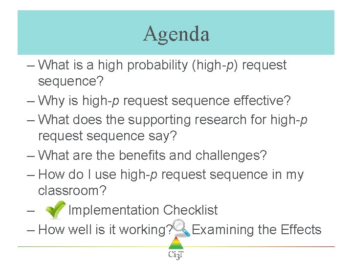 Agenda – What is a high probability (high-p) request sequence? – Why is high-p
