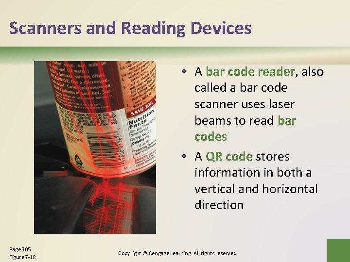 Scanners and Reading Devices • A bar code reader, also called a bar code Scanners and Reading Devices • A bar code reader, also called a bar code