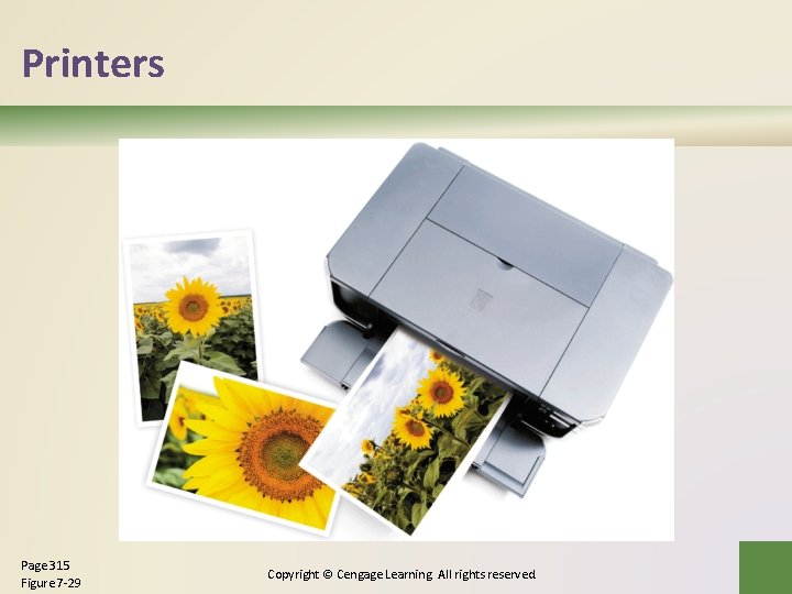 Printers Page 315 Figure 7 -29 Copyright © Cengage Learning. All rights reserved. Printers Page 315 Figure 7 -29 Copyright © Cengage Learning. All rights reserved.