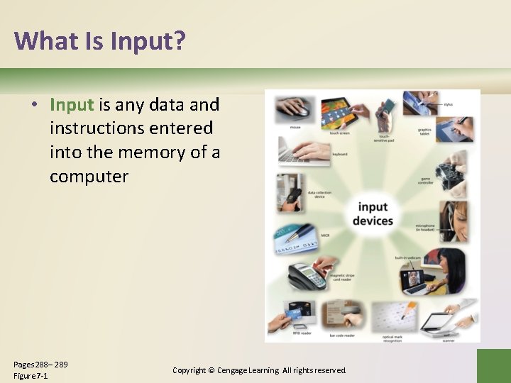 What Is Input? • Input is any data and instructions entered into the memory What Is Input? • Input is any data and instructions entered into the memory
