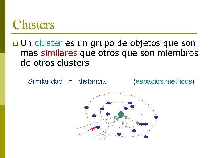 Clusters p Un cluster es un grupo de objetos que son mas similares que