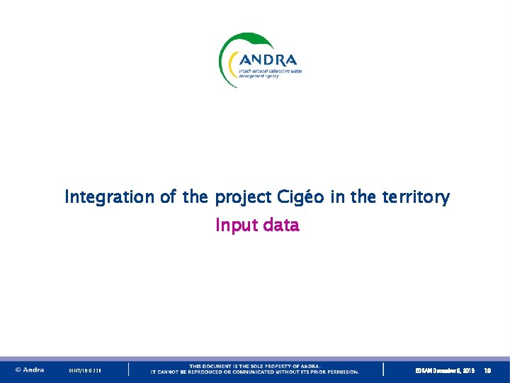 Integration of the project Cigéo in the territory Input data DINT/16 -0238 EDRAM December