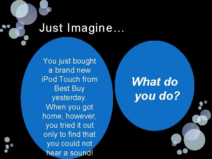 Just Imagine… You just bought a brand new i. Pod Touch from Best Buy