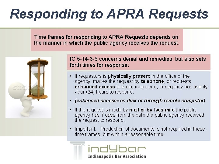 Responding to APRA Requests Time frames for responding to APRA Requests depends on the