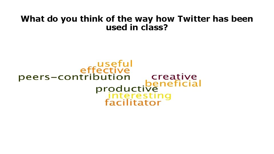 What do you think of the way how Twitter has been used in class?