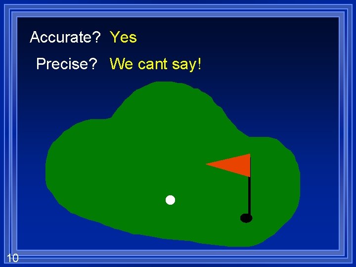 Accurate? Yes Precise? We cant say! 10 