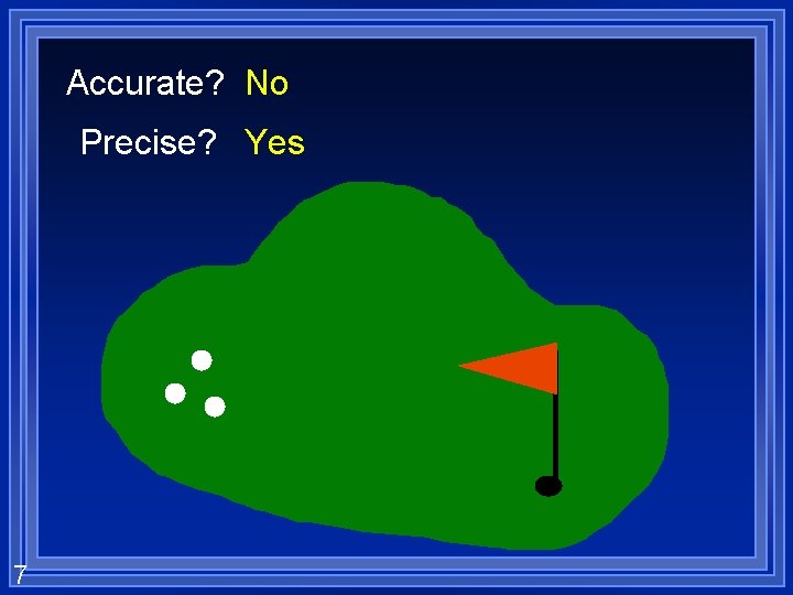 Accurate? No Precise? Yes 7 