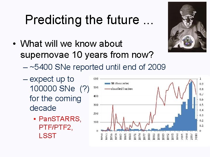 Predicting the future. . . • What will we know about supernovae 10 years