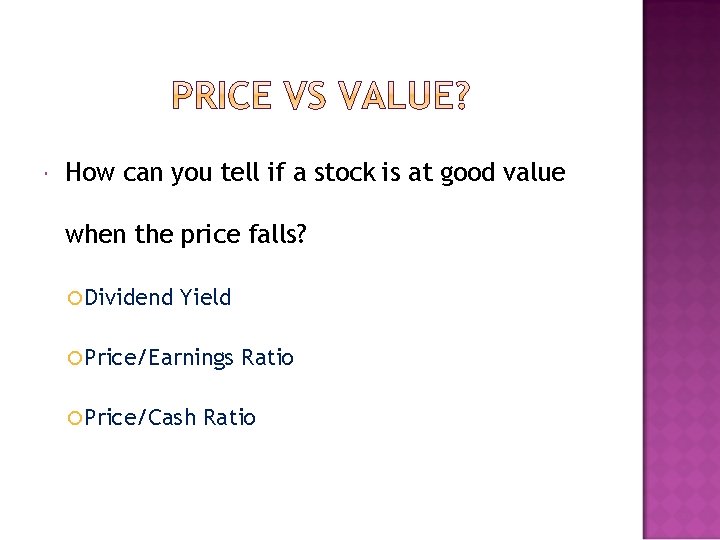  How can you tell if a stock is at good value when the
