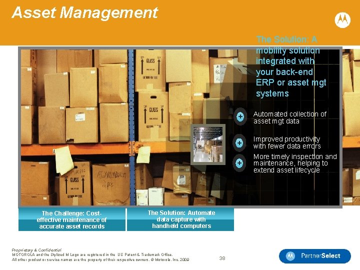 Asset Management The Solution: A mobility solution integrated with your back-end ERP or asset