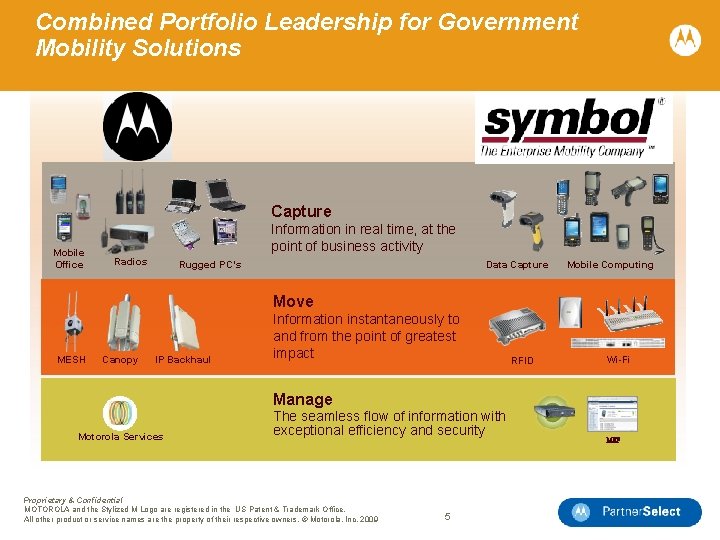 Combined Portfolio Leadership for Government Mobility Solutions Capture Mobile Office Information in real time,