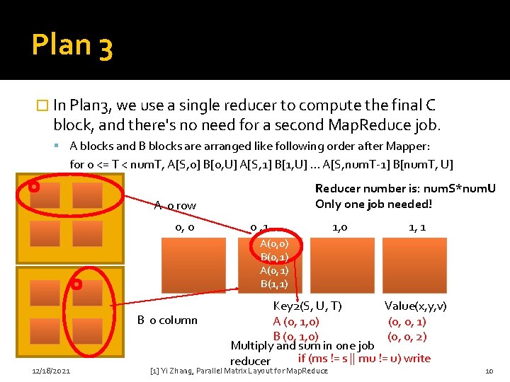 Plan 3 � In Plan 3, we use a single reducer to compute the