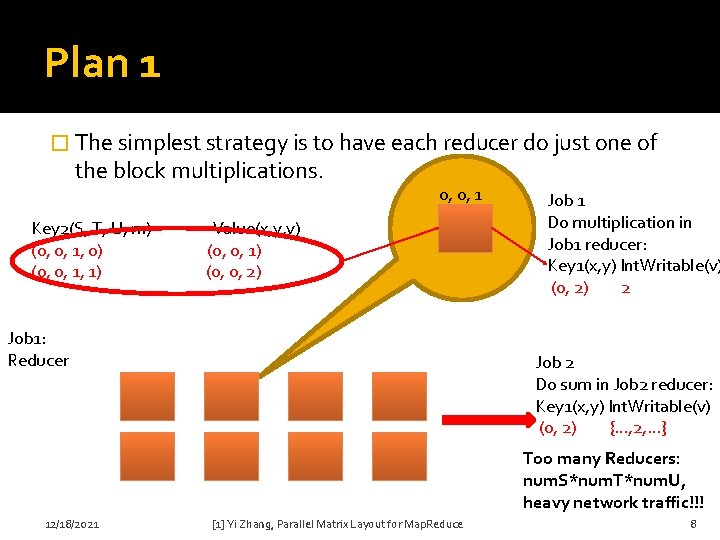 Plan 1 � The simplest strategy is to have each reducer do just one