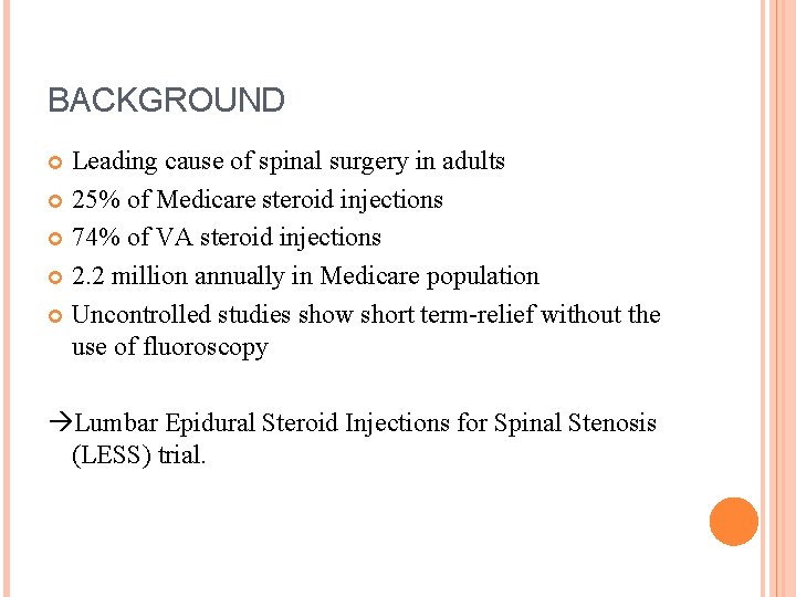 EBM Lumbar Epidural Steroid Injections for Spinal Stenosis