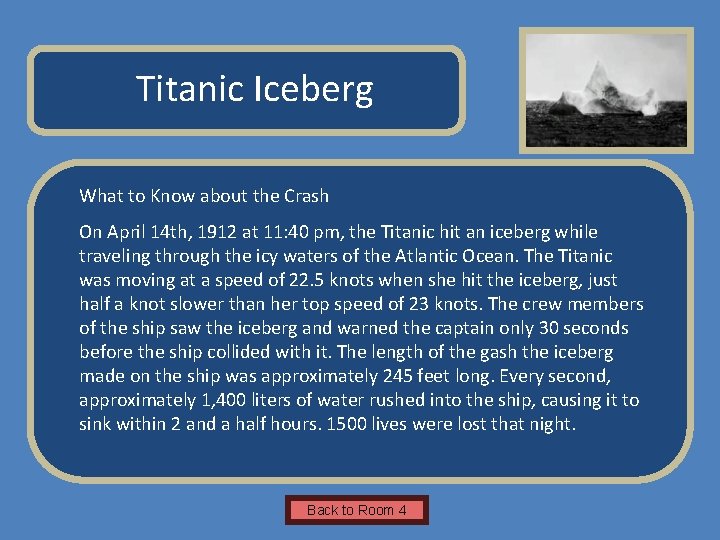 Name of Museum Titanic Iceberg What to Know about the Crash On April 14