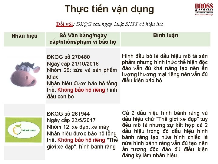 Thực tiễn vận dụng Đối với: ĐKQG sau ngày Luật SHTT có hiệu lực