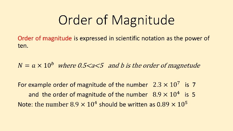Order of Magnitude 