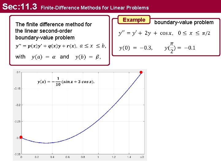 Sec: 11. 3 Finite-Difference Methods for Linear Problems The finite difference method for the Sec: 11. 3 Finite-Difference Methods for Linear Problems The finite difference method for the