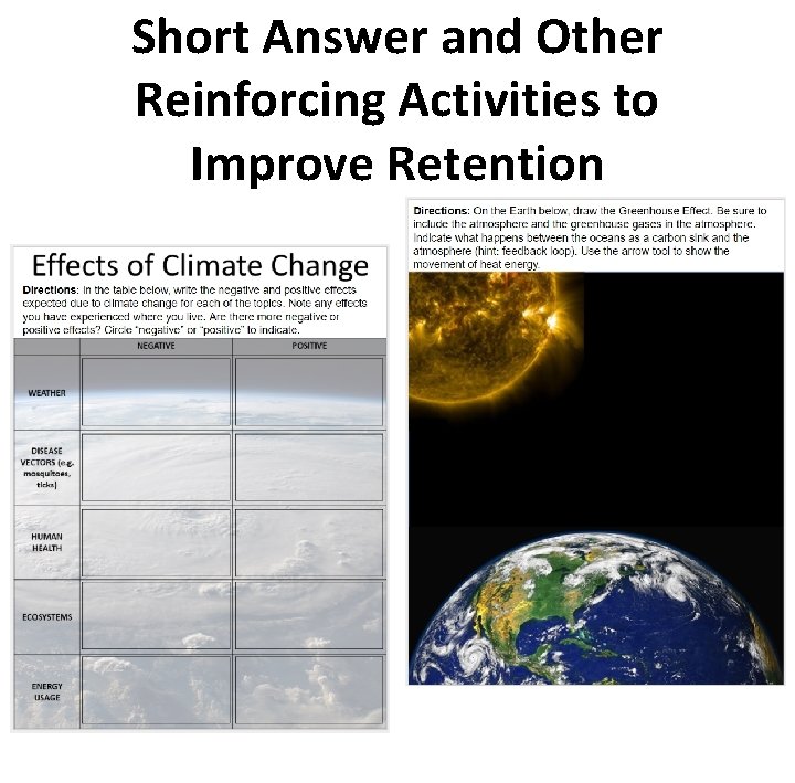 Short Answer and Other Reinforcing Activities to Improve Retention 
