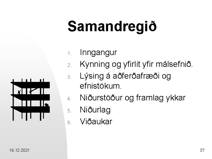 Samandregið 1. 2. 3. 4. 5. 6. 16. 12. 2021 Inngangur Kynning og yfirlit