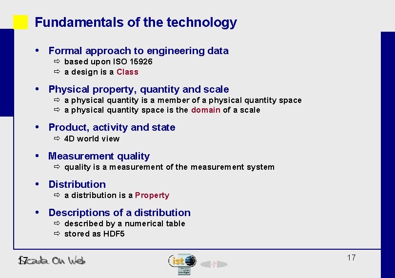Fundamentals of the technology Formal approach to engineering data ð based upon ISO 15926