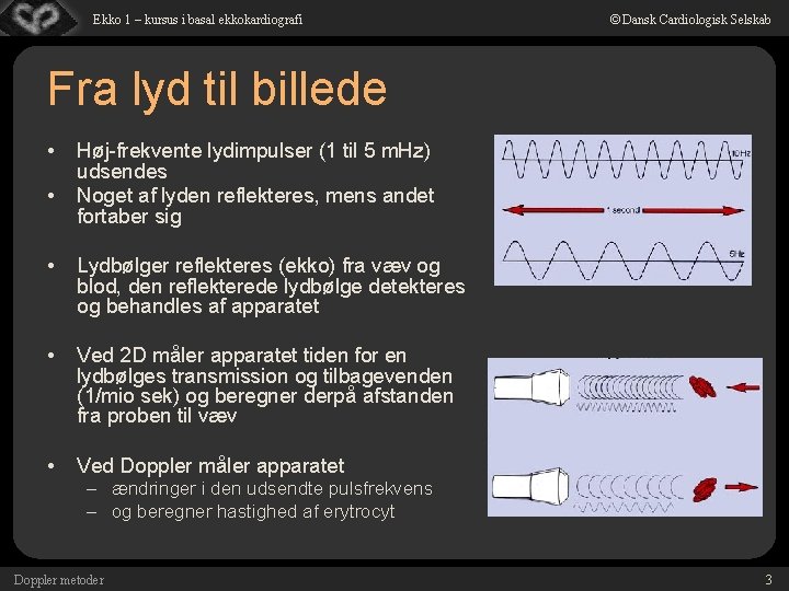Ekko 1 – kursus i basal ekkokardiografi © Dansk Cardiologisk Selskab Fra lyd til
