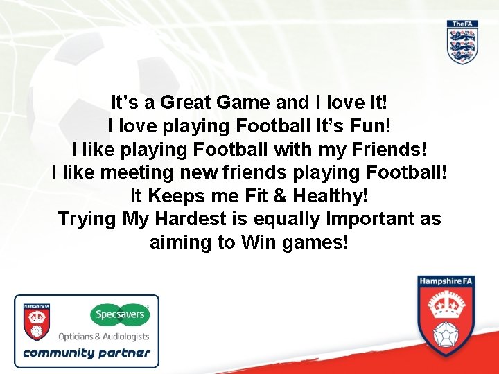 It’s a Great Game and I love It! I love playing Football It’s Fun!