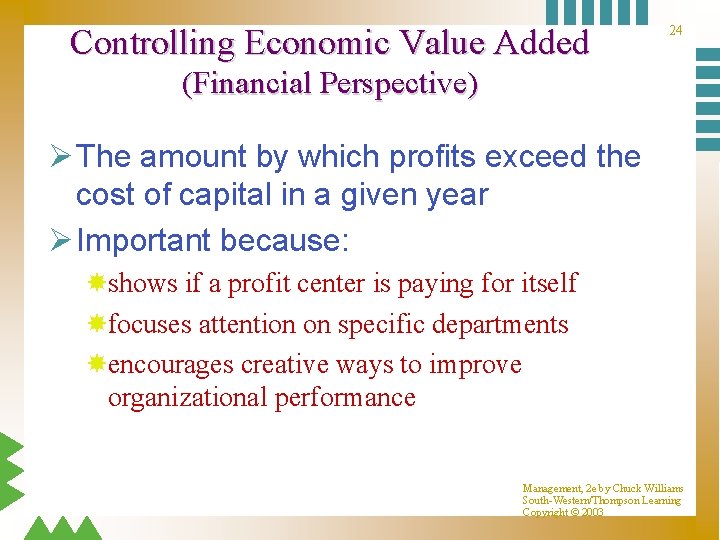 Controlling Economic Value Added 24 (Financial Perspective) Ø The amount by which profits exceed Controlling Economic Value Added 24 (Financial Perspective) Ø The amount by which profits exceed
