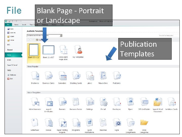 File Blank Page - Portrait or Landscape Publication Templates 