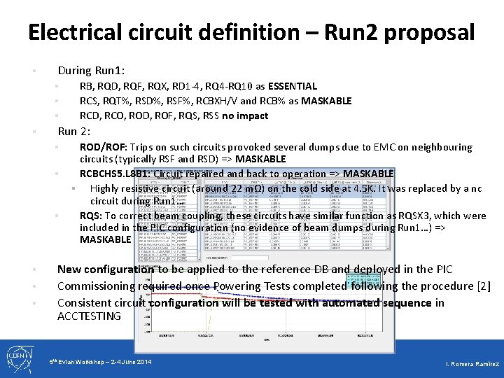 Electrical circuit definition – Run 2 proposal § During Run 1: § § Run