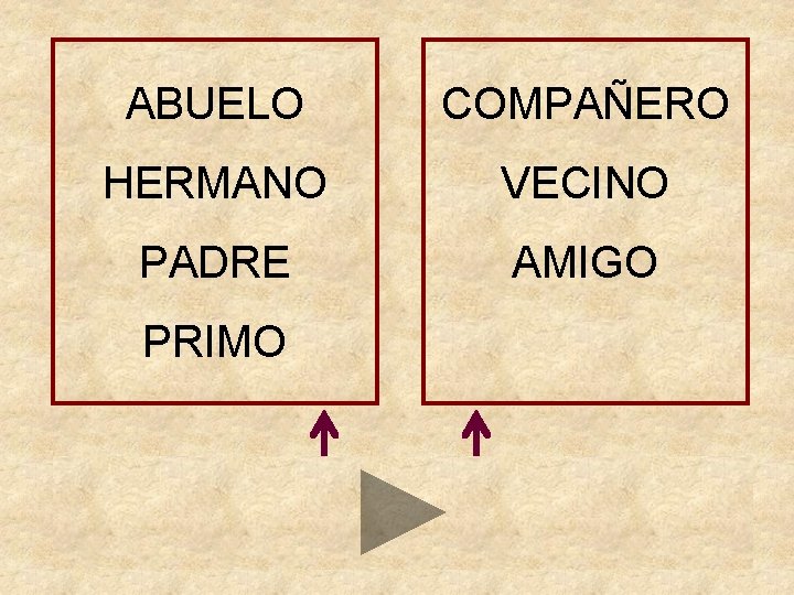 ABUELO COMPAÑERO HERMANO VECINO PADRE AMIGO PRIMO 