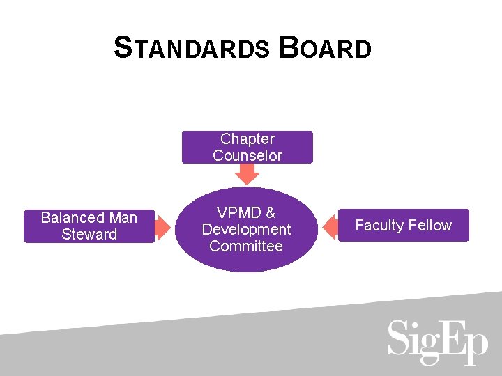 STANDARDS BOARD Chapter Counselor Balanced Man Steward VPMD & Development Committee Faculty Fellow 