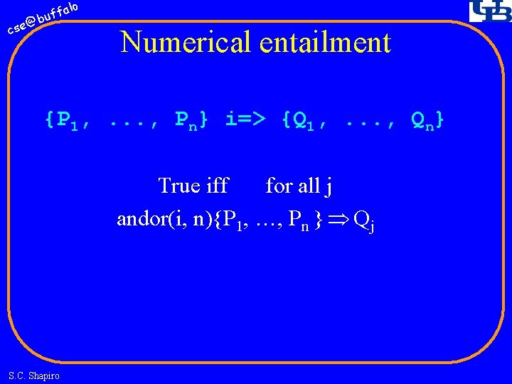 fa buf @ cse lo Numerical entailment {P 1, . . . , Pn}