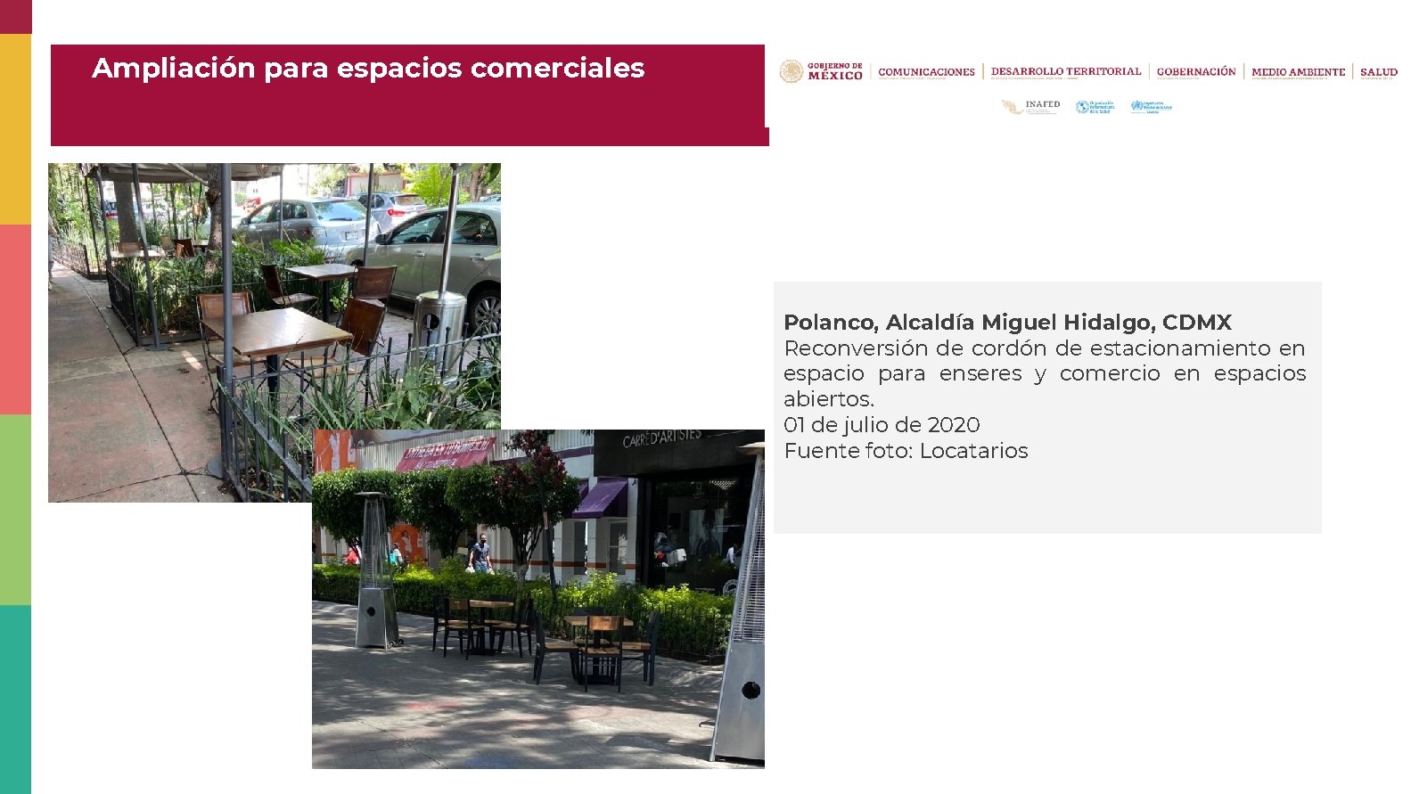 Ampliación para espacios comerciales Polanco, Alcaldía Miguel Hidalgo, CDMX Reconversión de cordón de estacionamiento