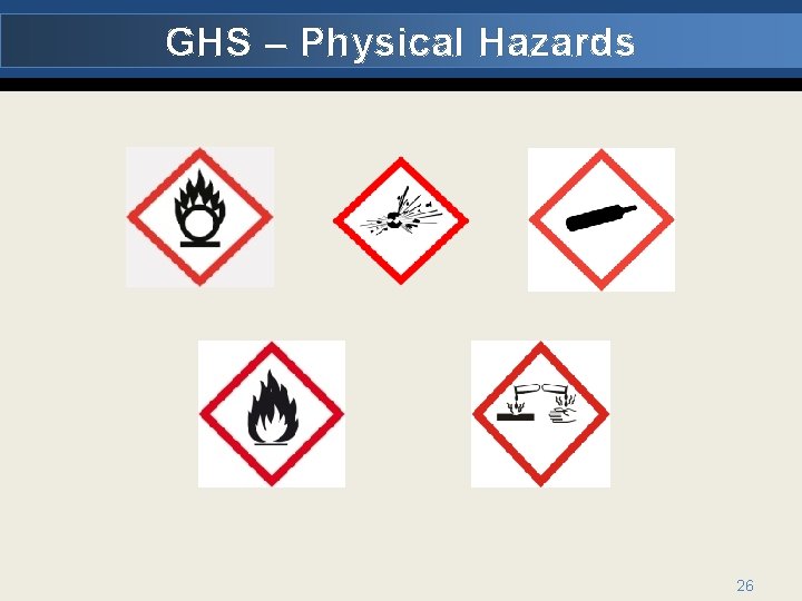 GHS – Physical Hazards 26 
