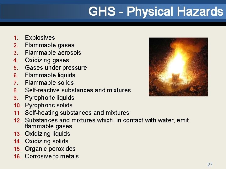 GHS - Physical Hazards 1. 2. 3. 4. 5. 6. 7. 8. 9. 10.