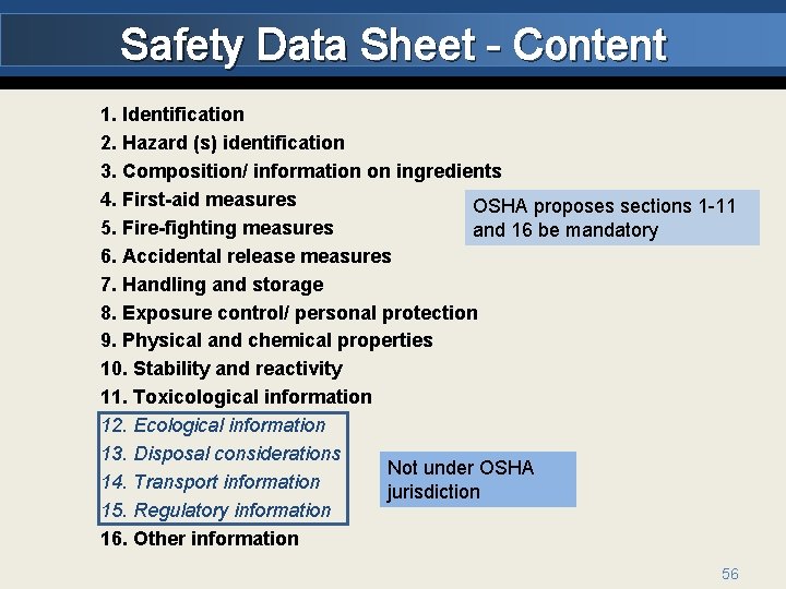 Safety Data Sheet - Content 1. Identification 2. Hazard (s) identification 3. Composition/ information
