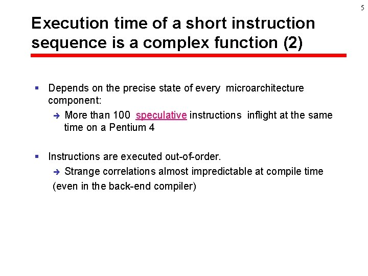 5 Execution time of a short instruction sequence is a complex function (2) §