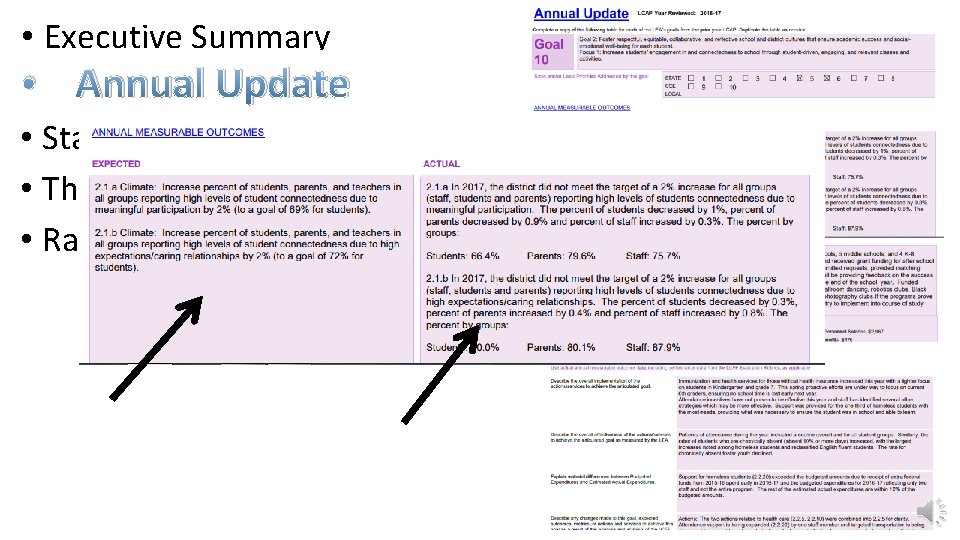  • Executive Summary • Annual Update • Stakeholder Engagement • Three-year plan •