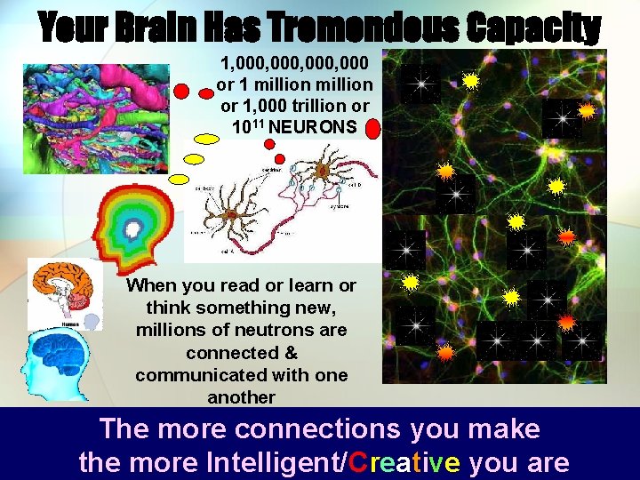 Your Brain Has Tremendous Capacity 1, 000, 000 or 1 million or 1, 000