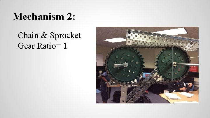 Mechanism 2: Chain & Sprocket Gear Ratio= 1 