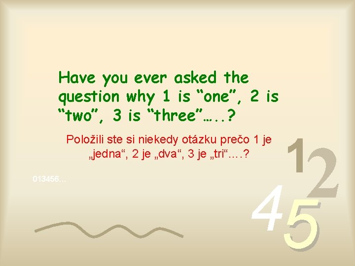 Have you ever asked the question why 1 is “one”, 2 is “two”, 3