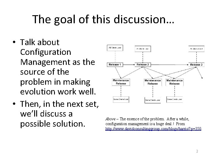 The goal of this discussion… • Talk about Configuration Management as the source of The goal of this discussion… • Talk about Configuration Management as the source of