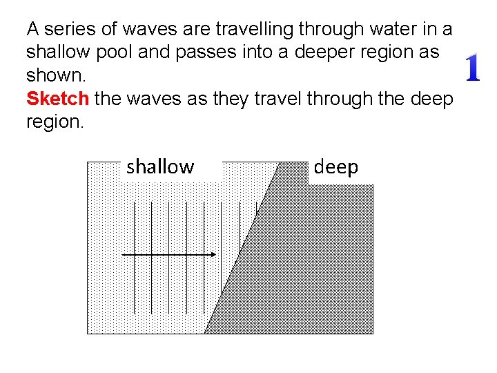 A series of waves are travelling through water in a shallow pool and passes
