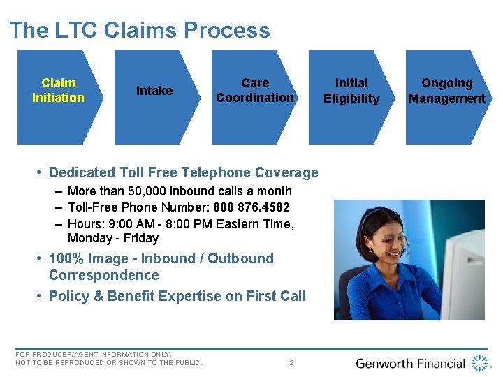 The LTC Claims. Overview Process Claim Initiation Intake Care Coordination • Dedicated Toll Free
