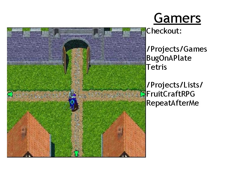 Gamers Checkout: /Projects/Games Bug. On. APlate Tetris /Projects/Lists/ Fruit. Craft. RPG Repeat. After. Me